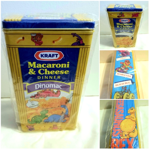 Vintage 1991, Kraft Macaroni & Cheese Cheeseasaurus Rex Tin, NEW in PACKAGE - Picture 1 of 16